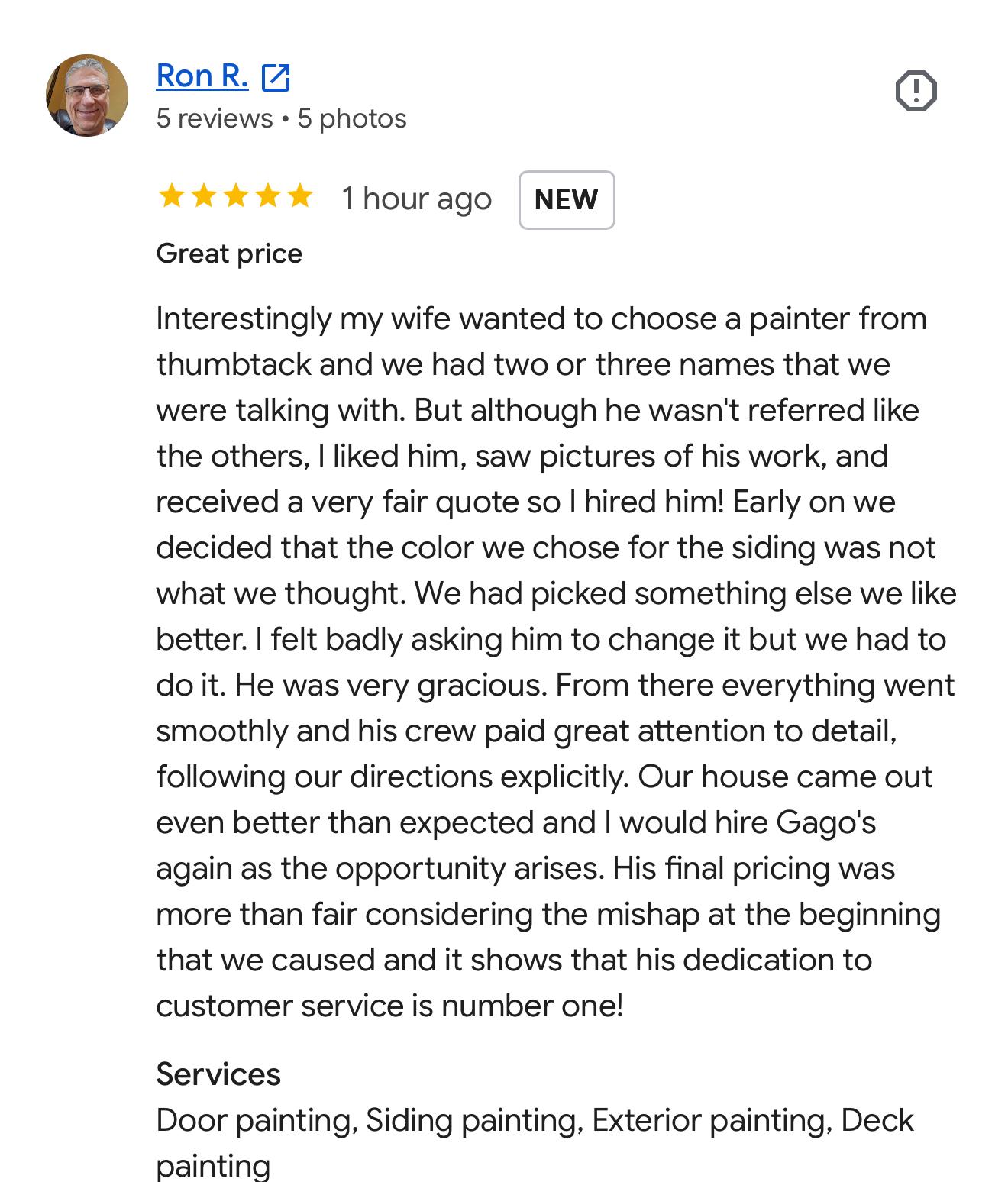 Gago's Painting Google Review 3